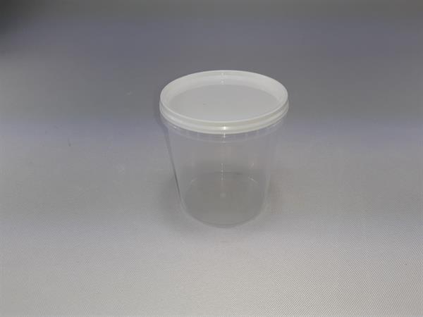 Beholder / Bæger / Bøtte med låg, klar plast, 450 ml, 1 stk
